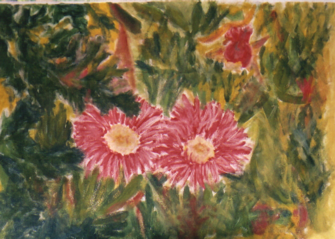 Blumen im Trentiner Karst 29,5x45cm Eitempera