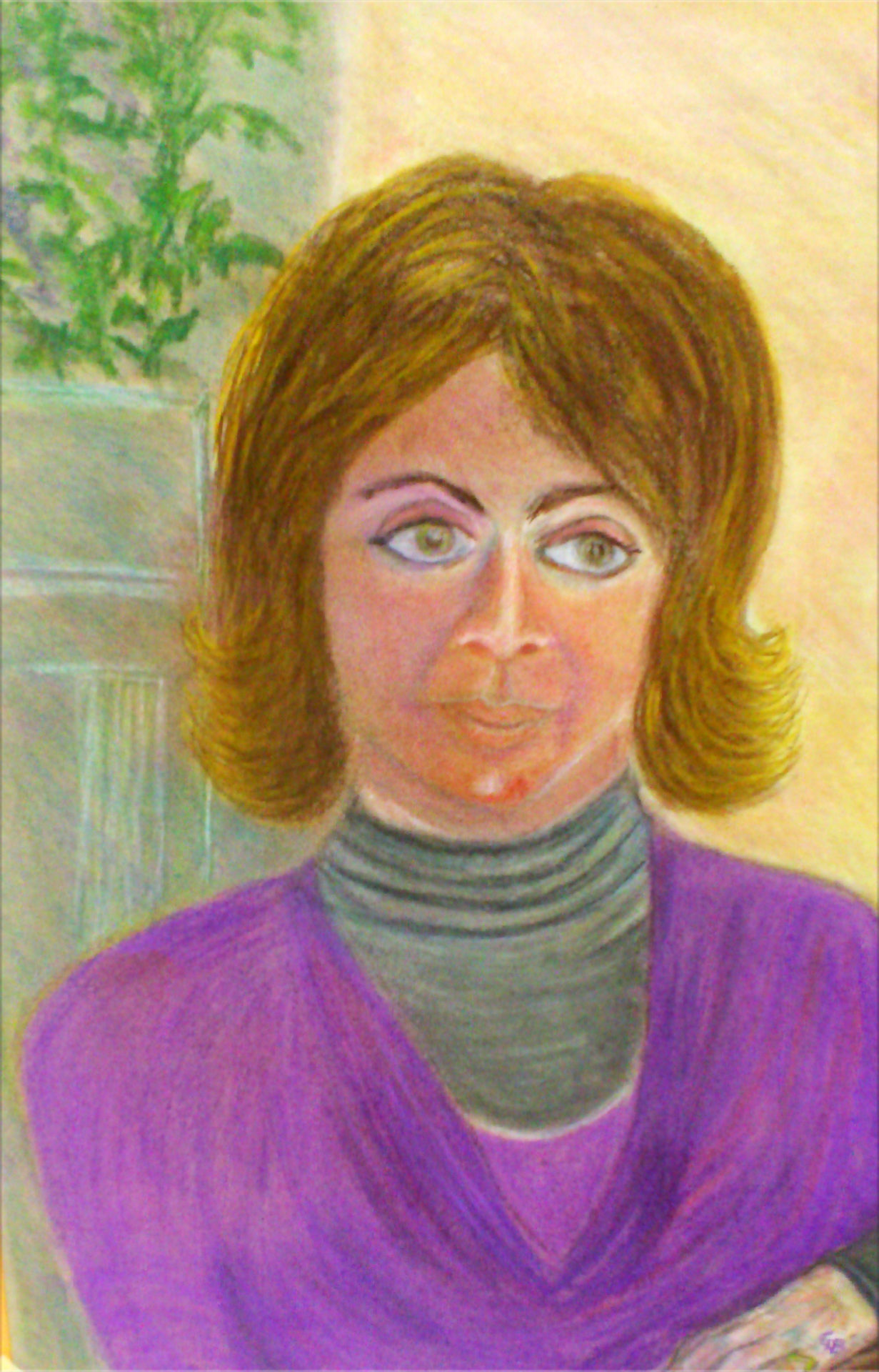 russisches weibliches Gesicht Pastellkreide 42x59 cm