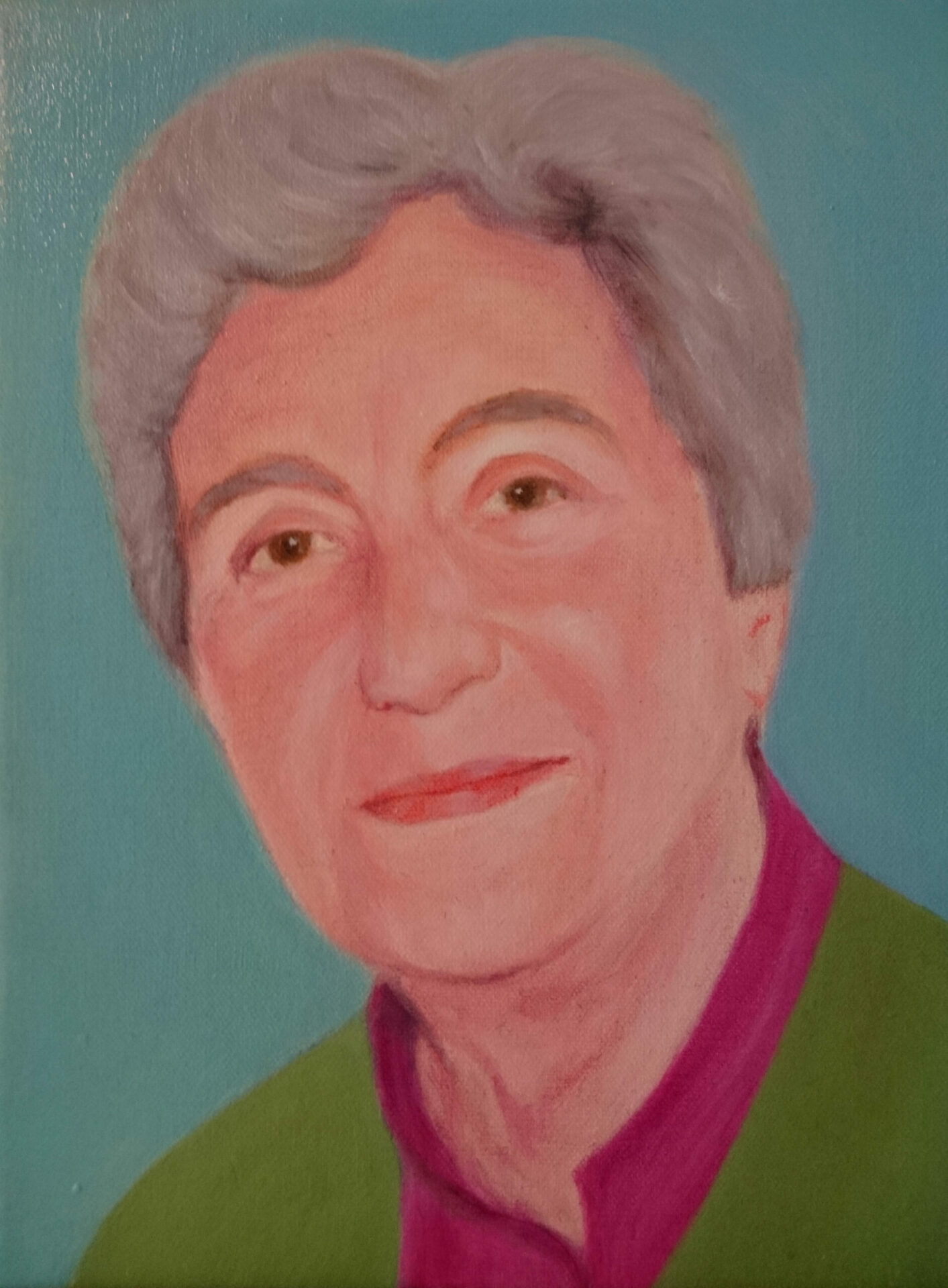 Portrait Mama, 30x26cm, Öl